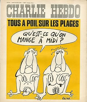 "CHARLIE HEBDO N°245 du 24/7/1975" REISER : TOUS A POIL SUR LES PLAGES