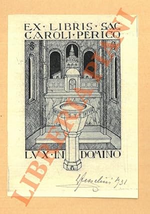 Imagen del vendedor de Ex libris Sac. Caroli Perico. a la venta por Libreria Piani