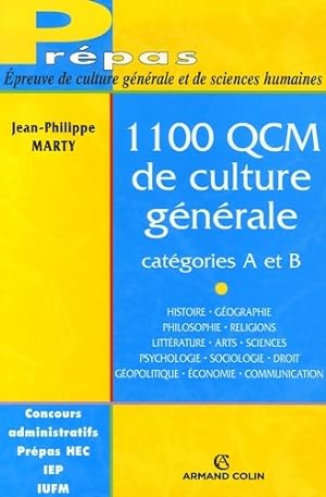 1100 QCM de culture générale : Catégories a et b - Jean-Philippe Marty