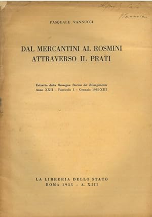 Imagen del vendedor de Dal Mercantini al Rosmini attraverso il Prati. a la venta por Libreria Piani