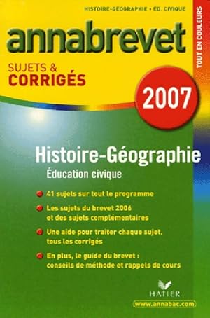 Histoire-g ographie, Education civique Brevet Corrig s 2007 - Fran oise Aoustin