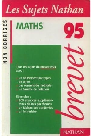 Imagen del vendedor de Math?matiques Brevet Sujets 1995 - Chantal Carruelle a la venta por Book Hmisphres