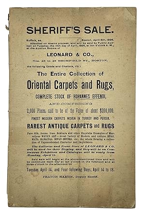 Sheriff's Sale. Suffolk, SS. Boston, April 6th, 1896.At The Auction Rooms Of Leonard & Co.The Ent...