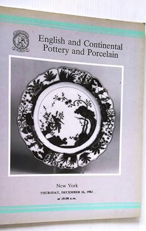 English and Continental Pottery and Porcelain - Christies Auction Catalogue December 16th 1982 Ne...