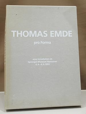 Imagen del vendedor de Pro Forma. Eine Installation im Sprengel Museum Hannover. 6.4.-6.6.1993. a la venta por Dieter Eckert