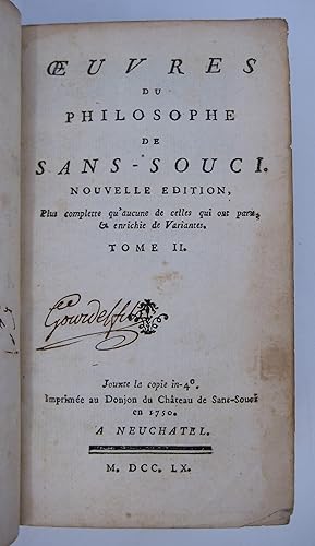 Ouvres du Philosophe de Sans-Souci, Nouvelle Edition (Volumes II, III, IV)