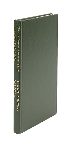 Bild des Verkufers fr The Law Library Reference Shelf: Annotated Subject Guide. 5th edition zum Verkauf von The Lawbook Exchange, Ltd., ABAA  ILAB