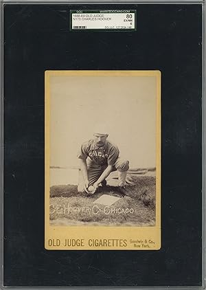 1888-89 Old Judge N173 Cabinet Card of Chicago Catcher Charles Hoover Graded 80 EX/NM by SGC (Pop...