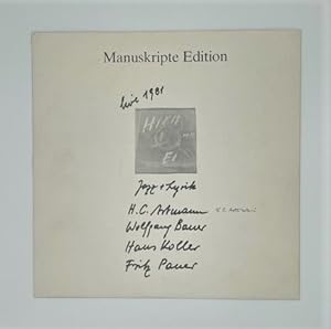 Immagine del venditore per Hirn mit Ei. Live 1981. Jazz + Lyrik. [Schallplatte / Vinyl Record]. (=Manuskripte Edition). venduto da Versandantiquariat Wolfgang Friebes