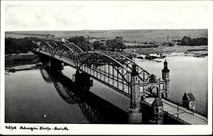 Ansichtskarte / Postkarte Sowetsk Tilsit in Ostpreußen, Königin Luise Brücke aus der Vogelschau