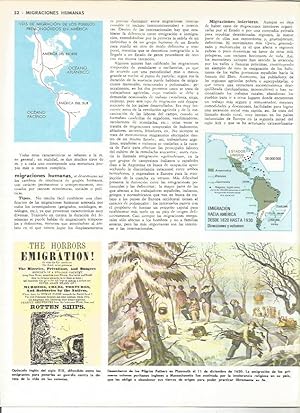 Imagen del vendedor de LAMINA MONITOR 0020: MAPA DE MIGRACIONES EN AMERICA a la venta por EL BOLETIN