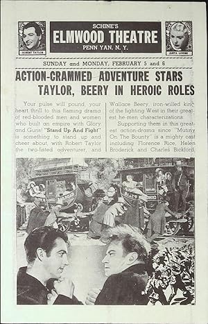 Image du vendeur pour Stand Up and Fight Local Theater Herald 1939 Wallace Beery, Robert Taylor mis en vente par AcornBooksNH