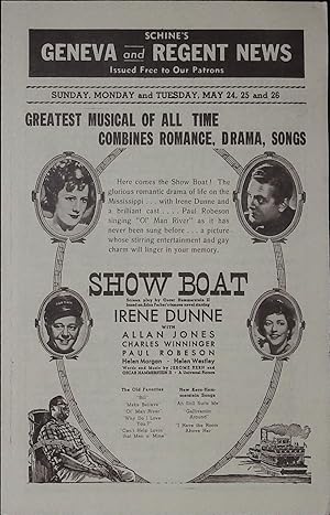 Image du vendeur pour Showboat Local Theater Herald 1936 Irene Dunne, Allan Jones mis en vente par AcornBooksNH