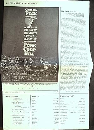 Image du vendeur pour Pork Chop Hill Pressbook 1959 Gregory Peck, Harry Guardino, Rip Torn, George Peppard mis en vente par AcornBooksNH