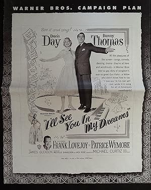 Bild des Verkufers fr I'll See You in My Dreams Pressbook 1952 Doris Day, Danny Thomas zum Verkauf von AcornBooksNH