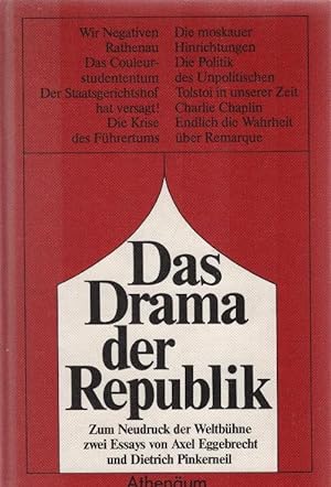 Seller image for Das Drama der Republik. Zum Neudruck der Weltbhne zwei Essays for sale by Schrmann und Kiewning GbR
