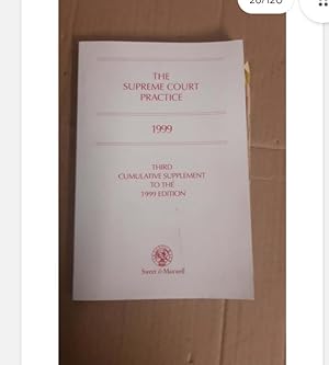 Imagen del vendedor de THE SUPREME COURT PRACTICE 1999 THIRD CUMULATIVE SUPPLEMENT TO THE 1999 EDITION a la venta por UK LAW BOOK SELLERS LTD