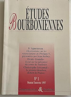 Image du vendeur pour ETUDES BOURBONIENNES No 1 mis en vente par Chris Barmby MBE. C & A. J. Barmby