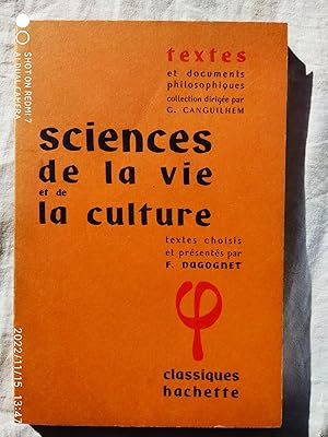 Image du vendeur pour Sciences de la vie et de la culture Dagognet 2023-1225 Hachette tbe 1960 mis en vente par Des livres et nous