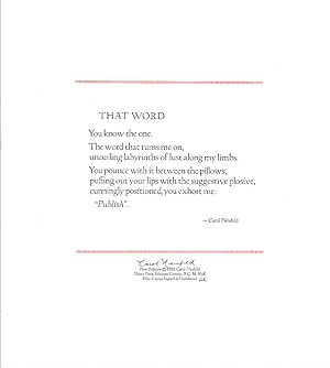 That Word [Broadside]