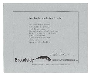 Brief Landing on the Earth's Surface [Broadside]