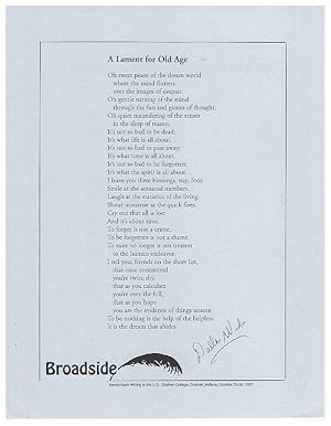 A Lament for Old Age [Broadside]