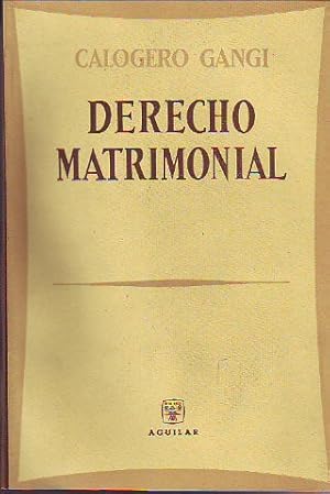 Imagen del vendedor de DERECHO MATRIMONIAL. a la venta por Libros Ambig