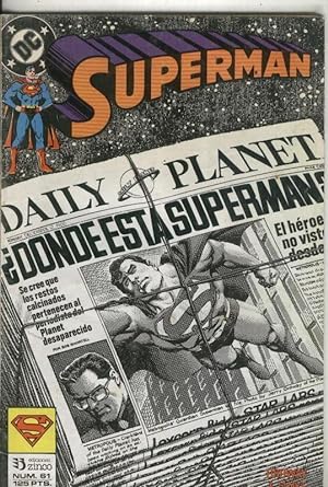Imagen del vendedor de Superman volumen 2 numero 061: Terreno peligroso (numerado 1 en interior, procede de retapado) a la venta por El Boletin