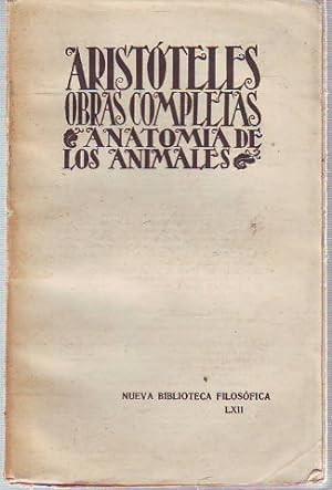 OBRAS COMPLETAS. ANATOMIA DE LOS ANIMALES.