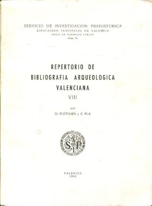 Seller image for REPERTORIO DE BIBLIOGRAFA ARQUEOLGICA VALENCIANA. TOMO VIII. for sale by Libros Ambig