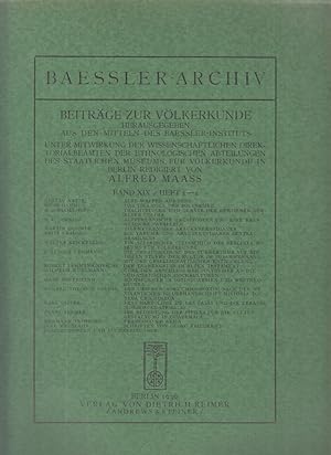 Alte Waffen aus Peru . (u.a.m.). Baessler-Archiv. Beiträge zur Völkerkunde. Band XIX / Heft 1-2.