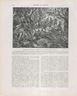 Seller image for Historia de Espaa lamina 146: Emboscada tendida a Monroy por los araucanos (1542) for sale by EL BOLETIN