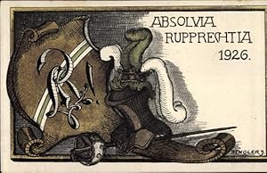 Studentika Präge Künstler Ansichtskarte / Postkarte Bengler, J., Absolvia Rupprechtia 1926