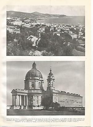 Immagine del venditore per LAMINA GEOGRAFIA 0373: Vista de San Remo y Basilica de Superga Italia venduto da EL BOLETIN