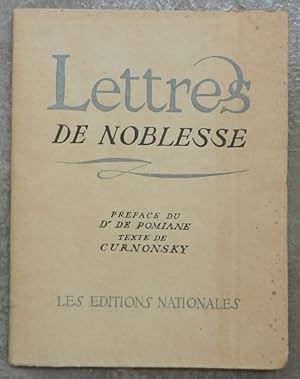 Seller image for Lettres de noblesse. for sale by Librairie les mains dans les poches