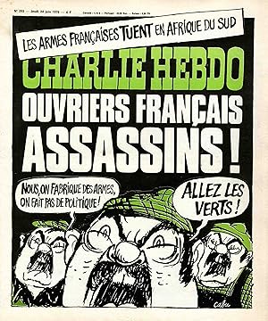 "CHARLIE HEBDO N°293 du 24/6/1976" CABU : OUVRIERS FRANÇAIS ASSASSINS !