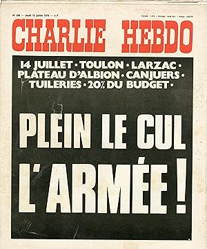 "CHARLIE HEBDO N°296 du 15/7/1976" PLEIN LE CUL L'ARMÉE !