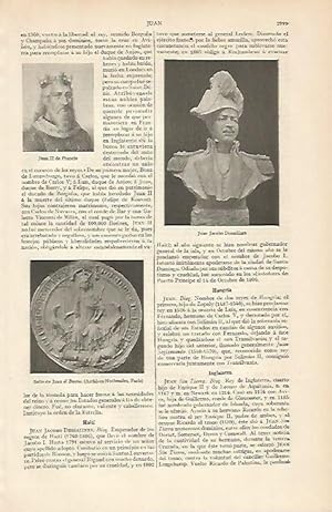 Imagen del vendedor de LAMINA ESPASA 6282: Retrato de Juan II de Francia y busto de J. J. Dessalines a la venta por EL BOLETIN