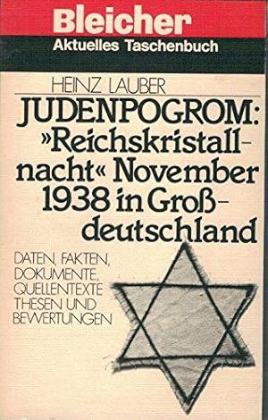 Imagen del vendedor de Judenpogrom: 'Reichskristallnacht' November 1938 in Grodeutschland. Daten, Fakt a la venta por Die Buchgeister