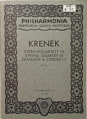 Immagine del venditore per Krenek: Streichquartett VII / String Quartet VII / Quatour a Cordes VII Op. 96 venduto da Reilly Books