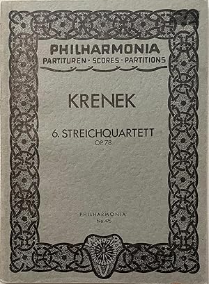 Imagen del vendedor de Krenek: 6. Streichquartett Op. 78 a la venta por Reilly Books