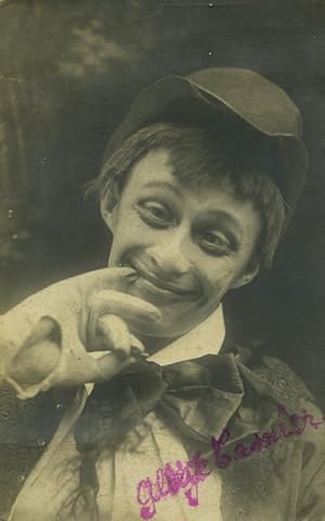 Bild des Verkufers fr Belgium actor clown? Gilbert Tassier? Autograph Old Photo Descamps 1930 zum Verkauf von Bits of Our Past Ltd