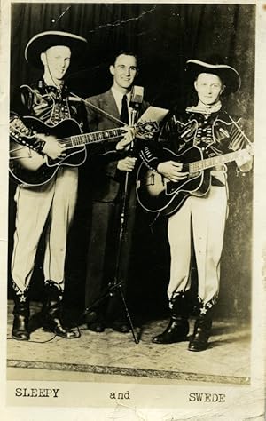 Canada Sleepy and Swede Country Music Singers old Photo Postcard 1940