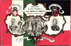 Bild des Verkufers fr Passepartout Ansichtskarte / Postkarte Kaiser Wilhelm II., Battesimo di Umberto di Piemonte, Principe Ereditario zum Verkauf von akpool GmbH