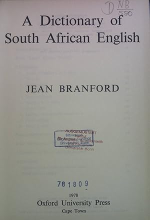 Immagine del venditore per A Dictionary of South African English. venduto da books4less (Versandantiquariat Petra Gros GmbH & Co. KG)