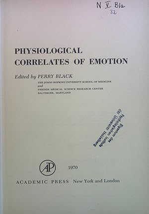 Seller image for Physiological Correlates of Emotion. for sale by books4less (Versandantiquariat Petra Gros GmbH & Co. KG)