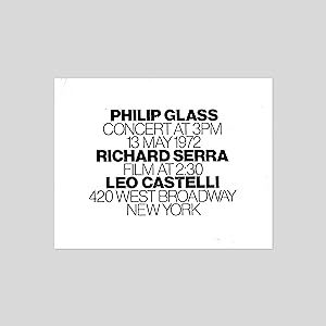 Philip Glass Concert  Richard Serra Film