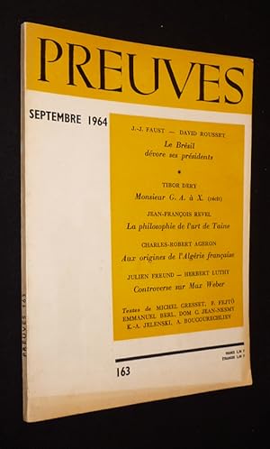 Seller image for Preuves (n163, septembre 1964) for sale by Abraxas-libris