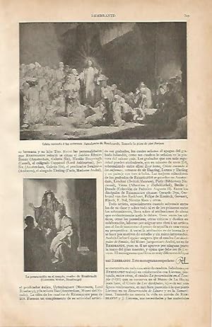 Bild des Verkufers fr LAMINA ESPASA 1009: Cristo curando a los enfermos obra de Rembrandt zum Verkauf von EL BOLETIN
