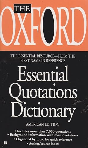 Bild des Verkufers fr The Oxford Essential Quotations Dictionary zum Verkauf von Robinson Street Books, IOBA